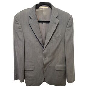Burberry London Men's Gray‎ Pinstripe Wool Blazer Suit Jacket Size 38 Reg